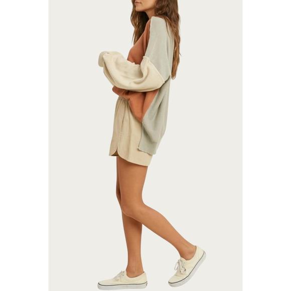 NEW BESTTO slouchy colorblock knit sweater in multi clay - Picture 3 of 5